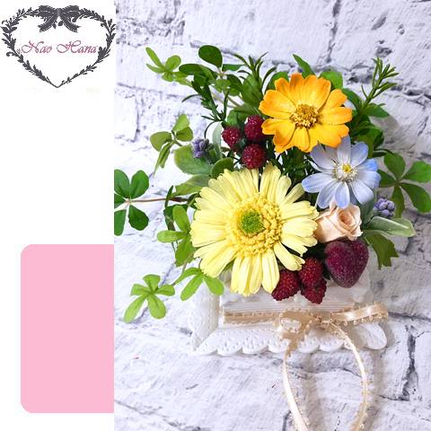 プリザーブドフラワー　ケーキプランター