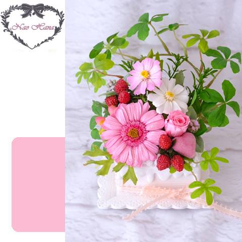 プリザーブドフラワー　ケーキプランター