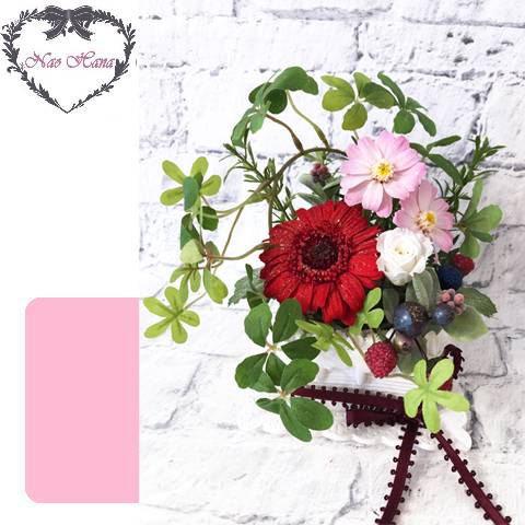 プリザーブドフラワー　ケーキプランター