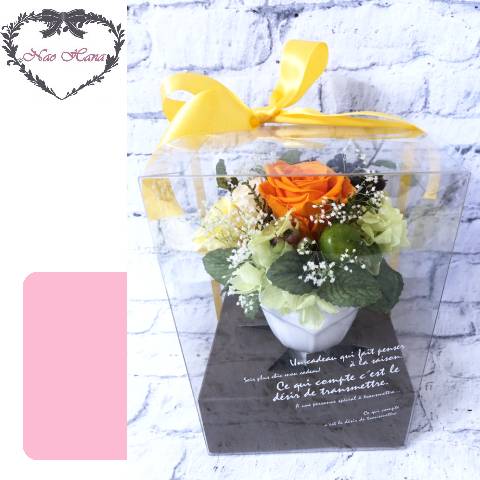 プリザーブドフラワー　ポットアレンジ