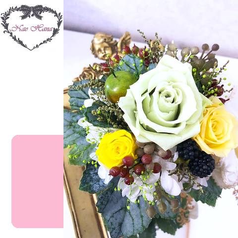 プリザーブドフラワー　ポットアレンジ