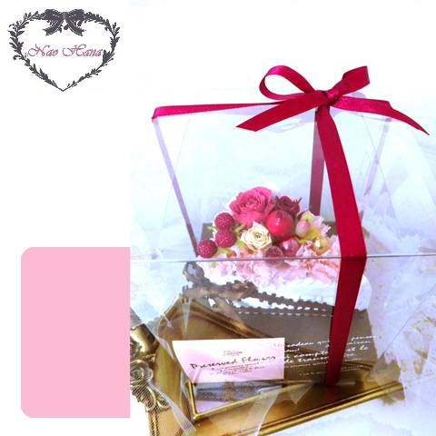 プリザーブドフラワー　ケーキアレンジ