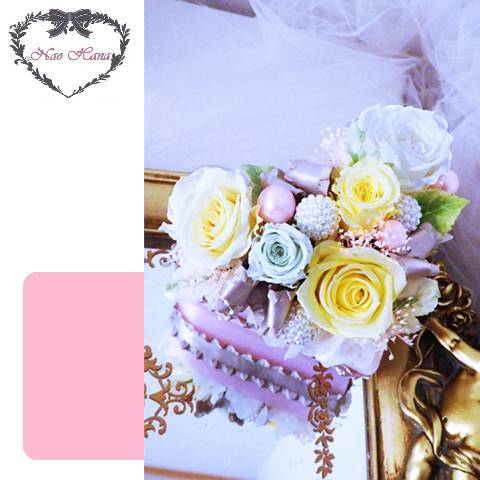 プリザーブドフラワー　ローズいっぱいのハートアレンジ