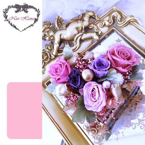 プリザーブドフラワー　ローズいっぱいのハートアレンジ