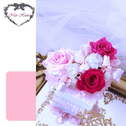 プリザーブドフラワー　ローズいっぱいのハートアレンジ